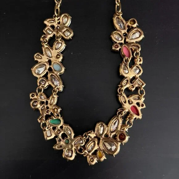 J.Crew Multicolor Crystal Statement Necklace Rainbow Pride Rare Collecto… - Picture 6 of 11